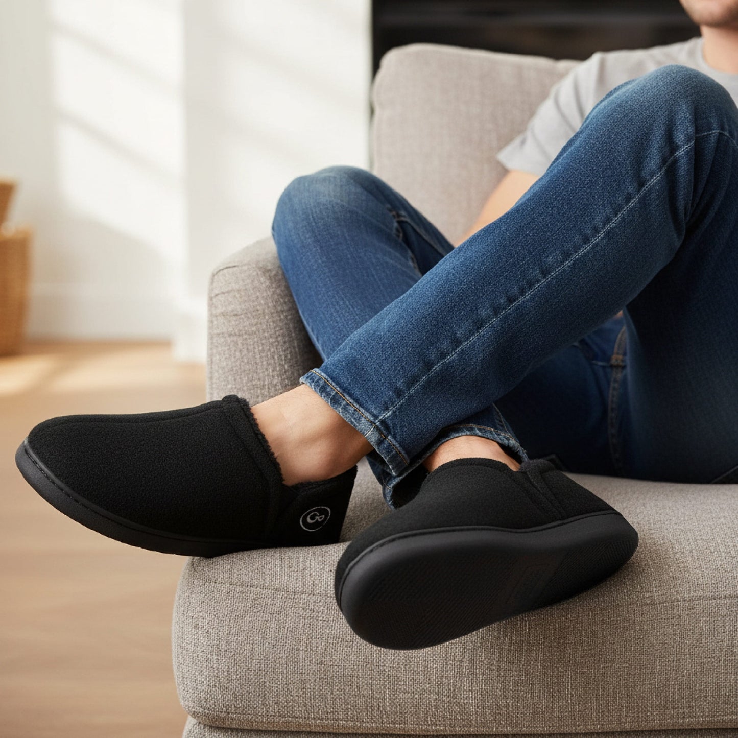 Mens Faux Fur Slippers