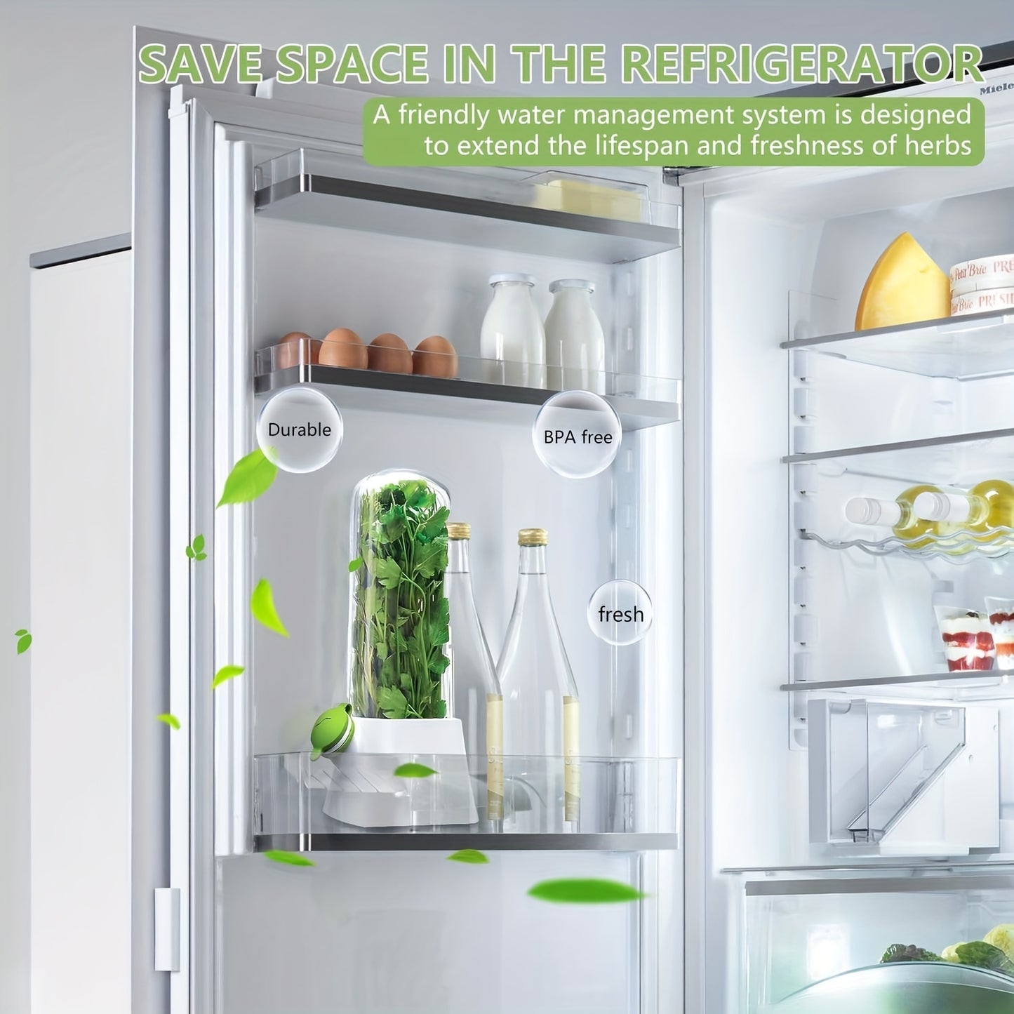 2 Pcs Herb Keeper For Refrigerator