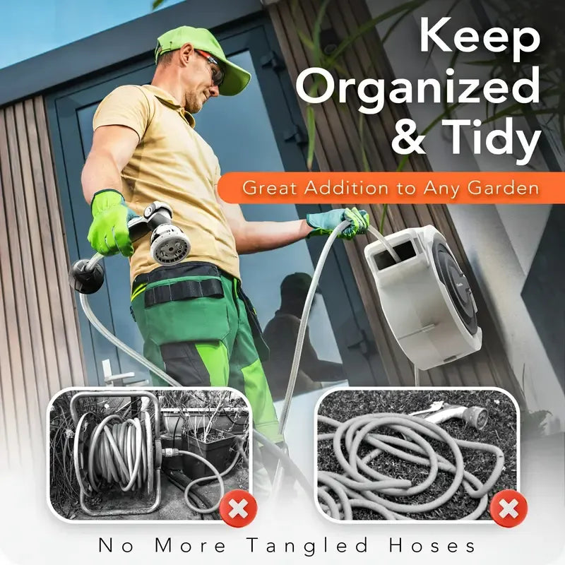 110 Ft Retractable Garden Hose Reel