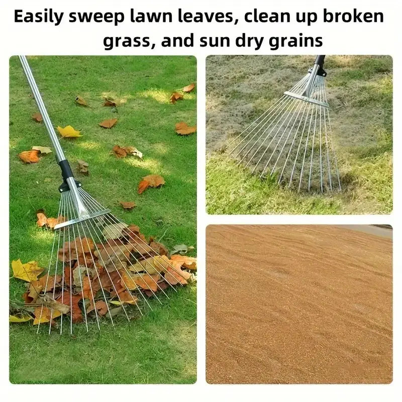 Adjustable Leaf Rake with Telescoping Handle