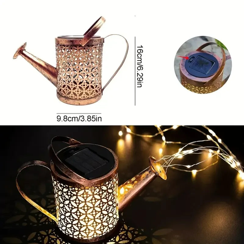 Solar Watering Can with Cascading Lights