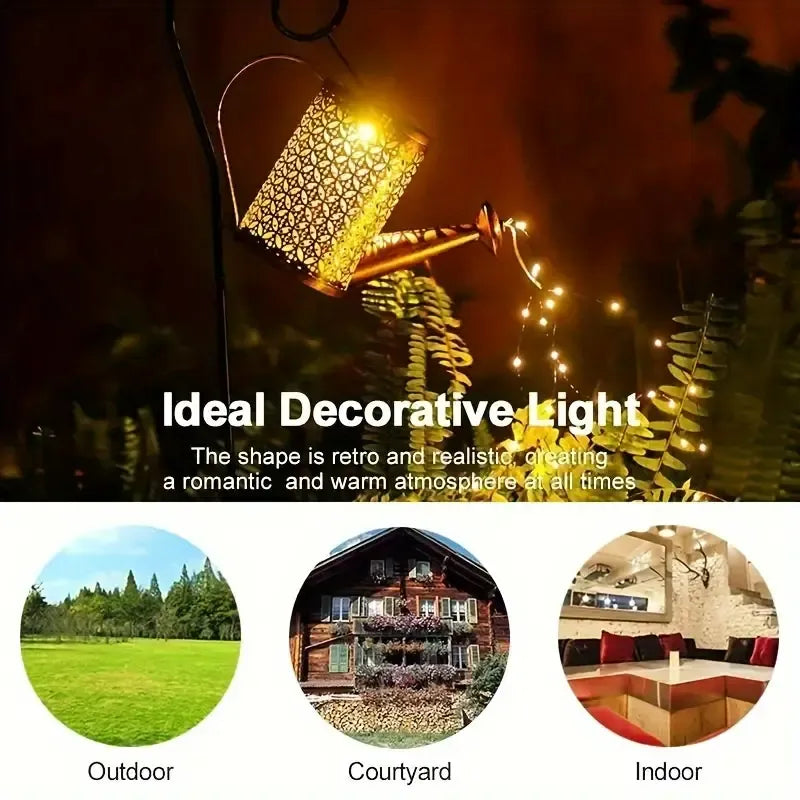 Solar Watering Can with Cascading Lights