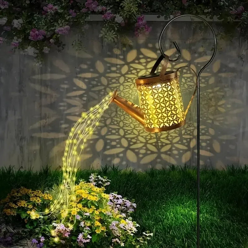 Solar Watering Can with Cascading Lights