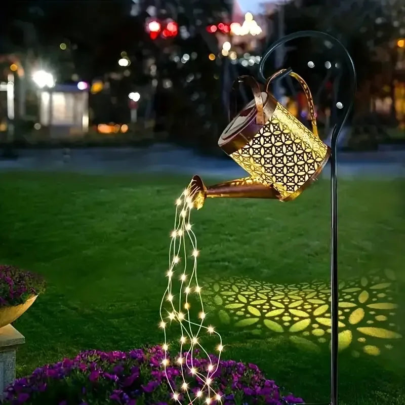 Solar Watering Can with Cascading Lights