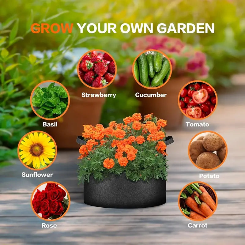 6 Pcs 30 Gallon Grow Bags