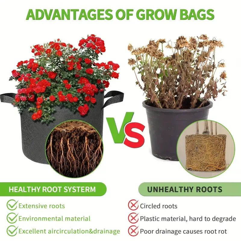 6 Pcs 30 Gallon Grow Bags