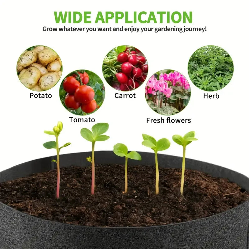 6 Pcs 30 Gallon Grow Bags