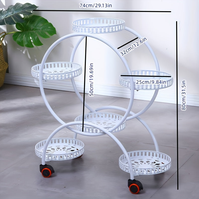 Round Plant Stands Indoor, Black, White & Copper