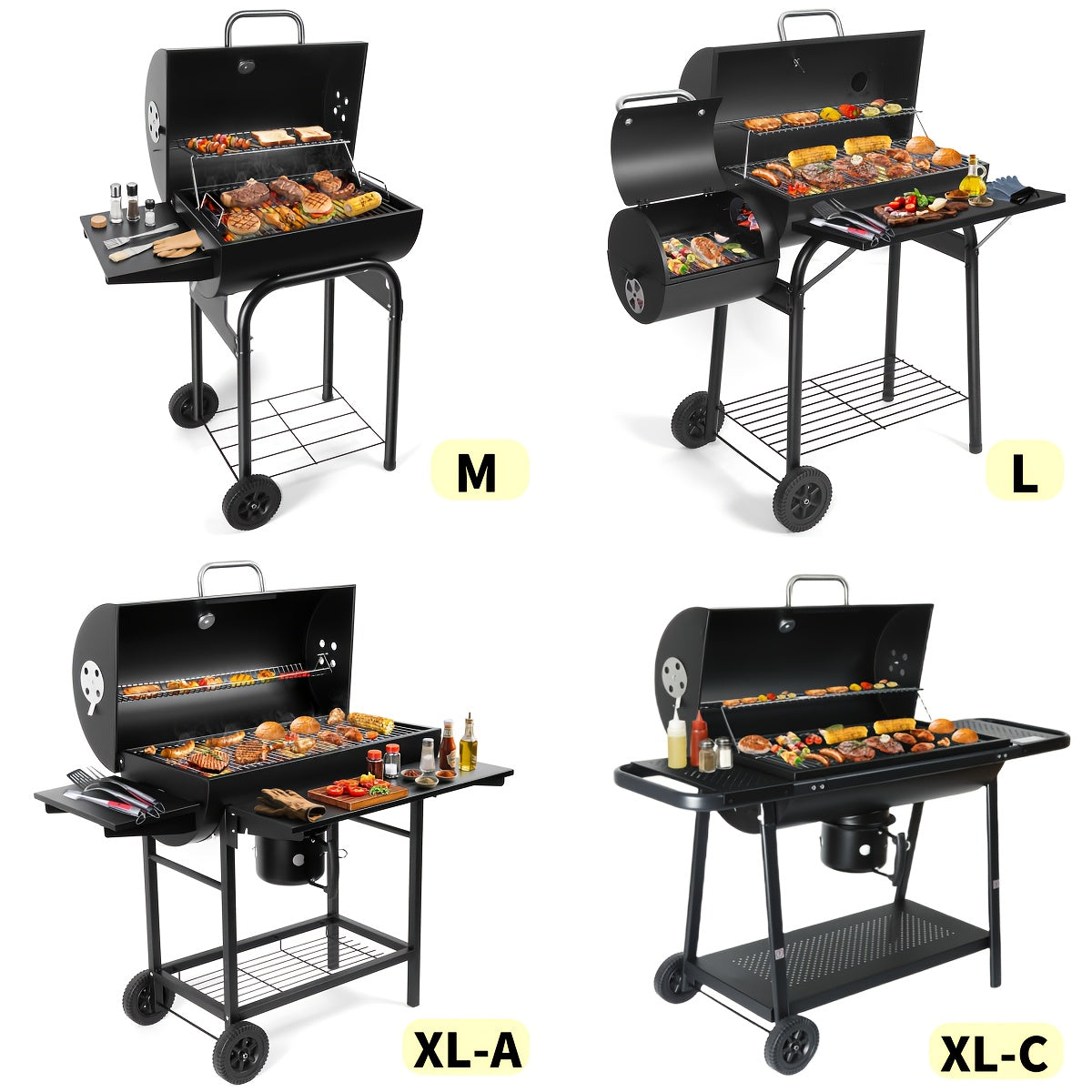 Charcoal BBQ Grill with Smoker