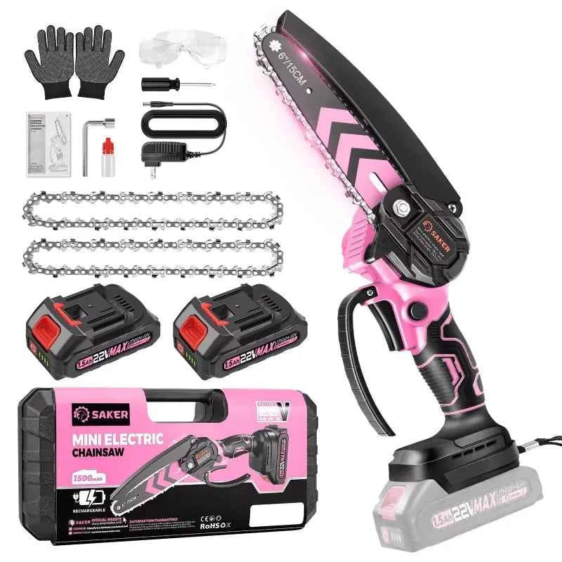 6-Inch Electric Mini Chainsaw Pink