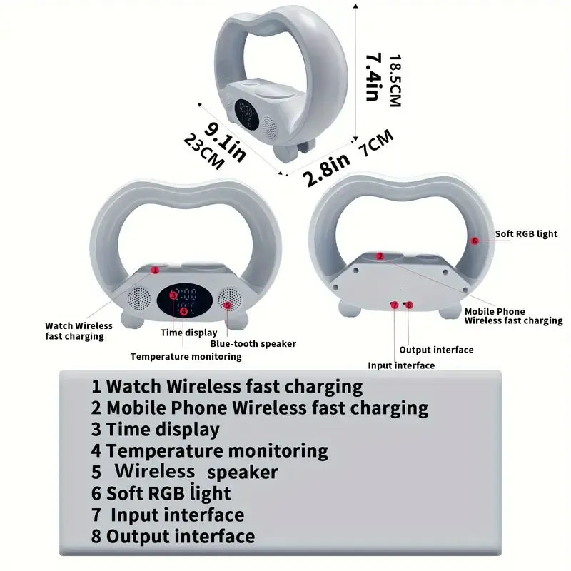 6-in-1 Desk Lamp with Wireless Charger
