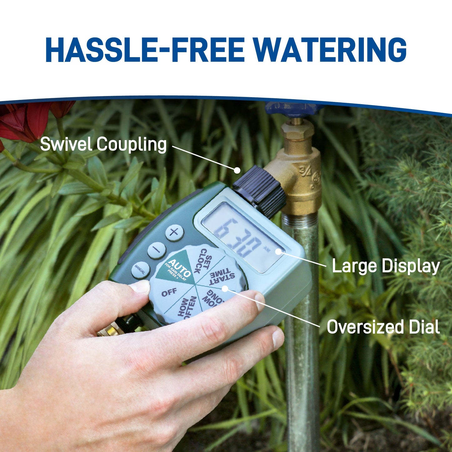 1-Outlet Irrigation Timer | Programmable Hose Faucet Timer