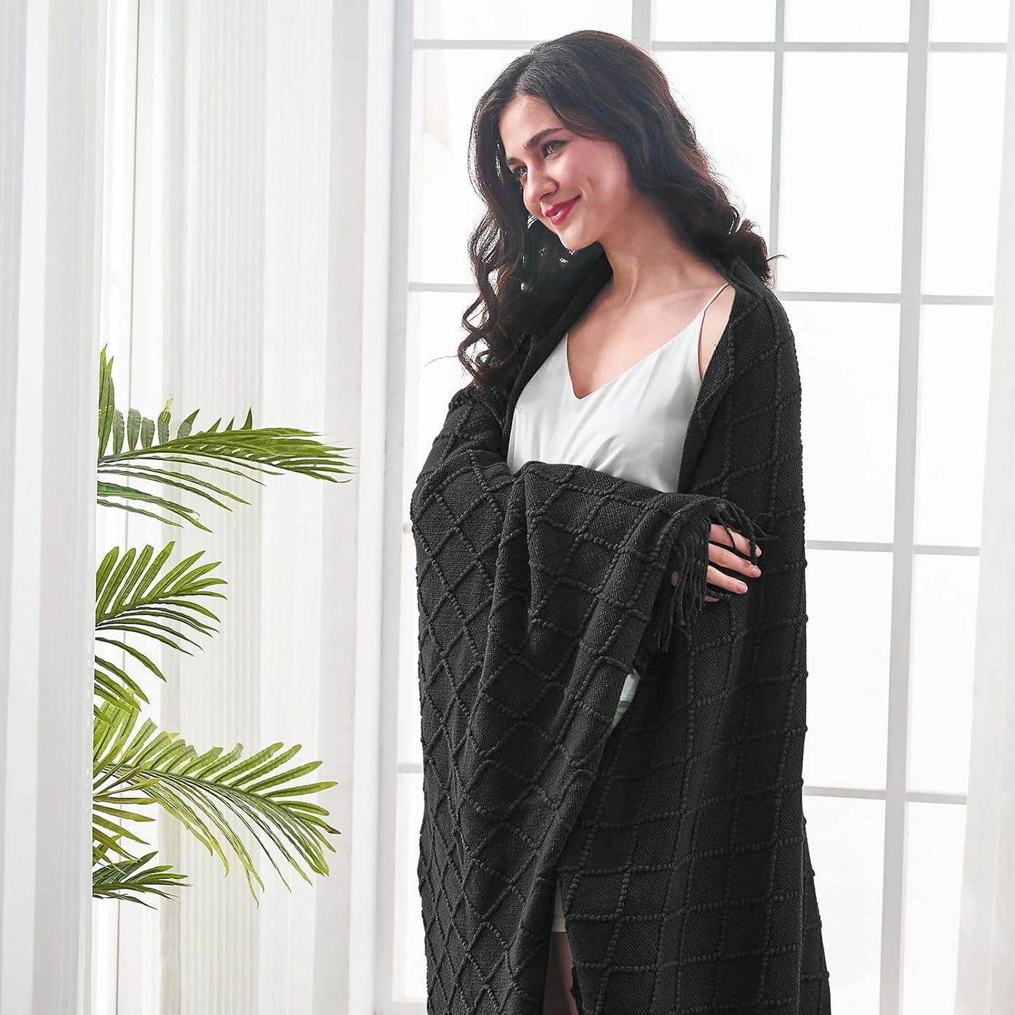 Cable Knit Throw Blanket