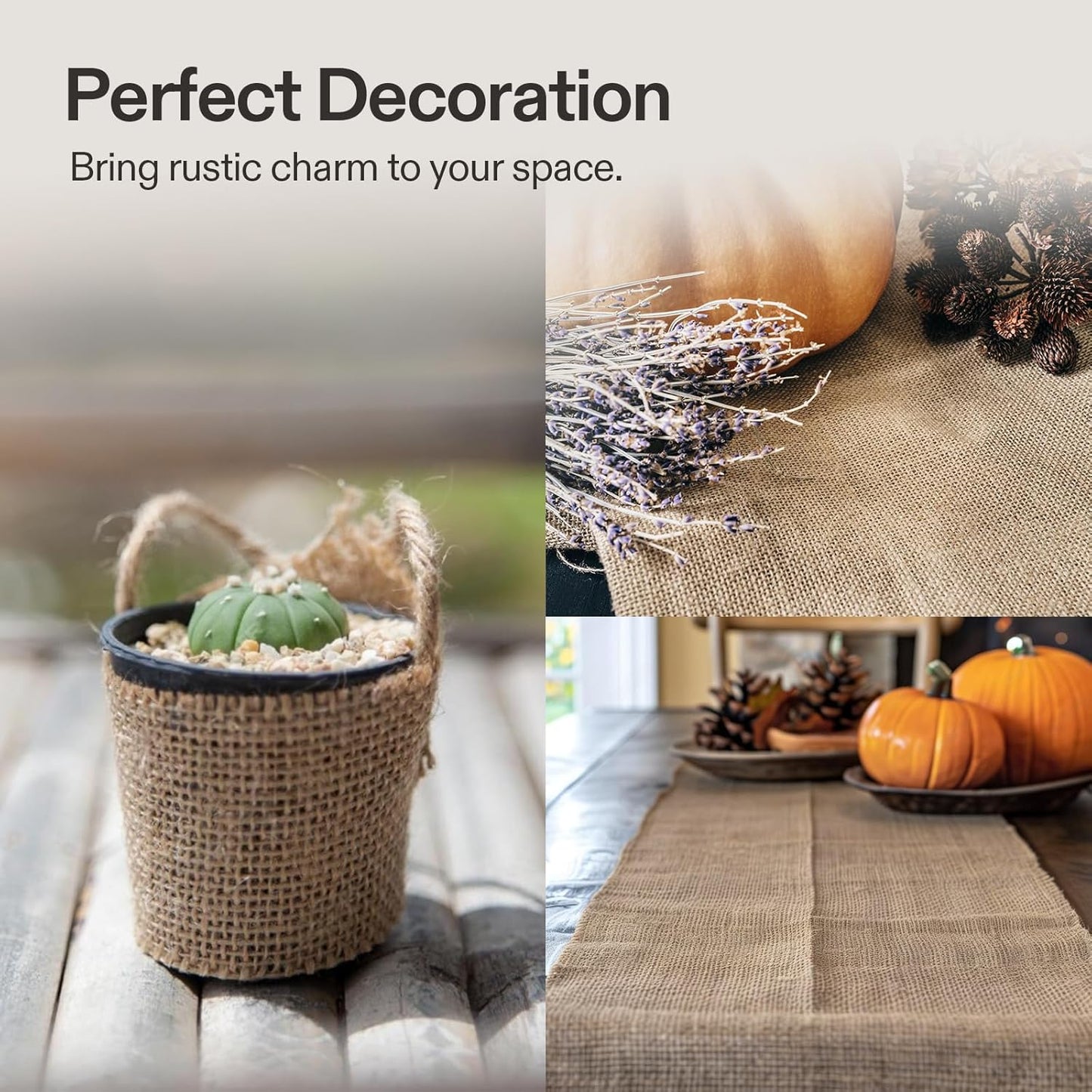 40 in X 13 Ft Burlap Fabric, High Density Natural Jute Fiber, Multipurpose Burlap for Gardening, Outdoor Plant Care, Weed Barrier, DIY Crafts, and Decoration