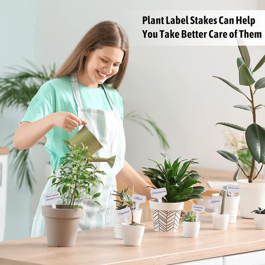 Plant Labels 200Pcs 4 InchT-Type Plant Name Tags Garden Seed Labels Markers Plastic Tag for Outdoor Waterproof Plant Label Stakes with Permanent Marking Pen