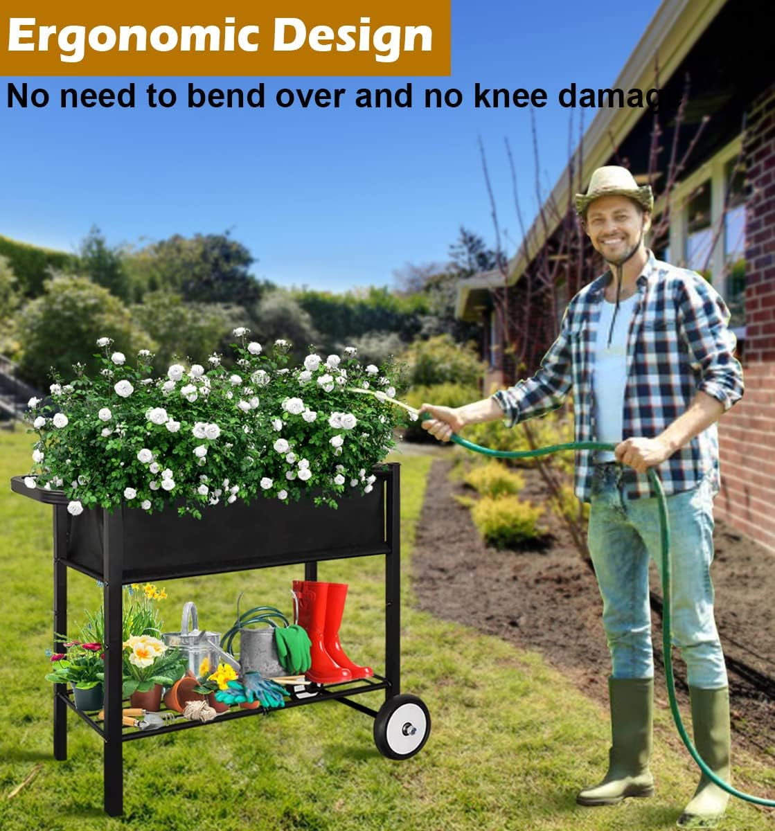 Raised Garden Bed with Wheels