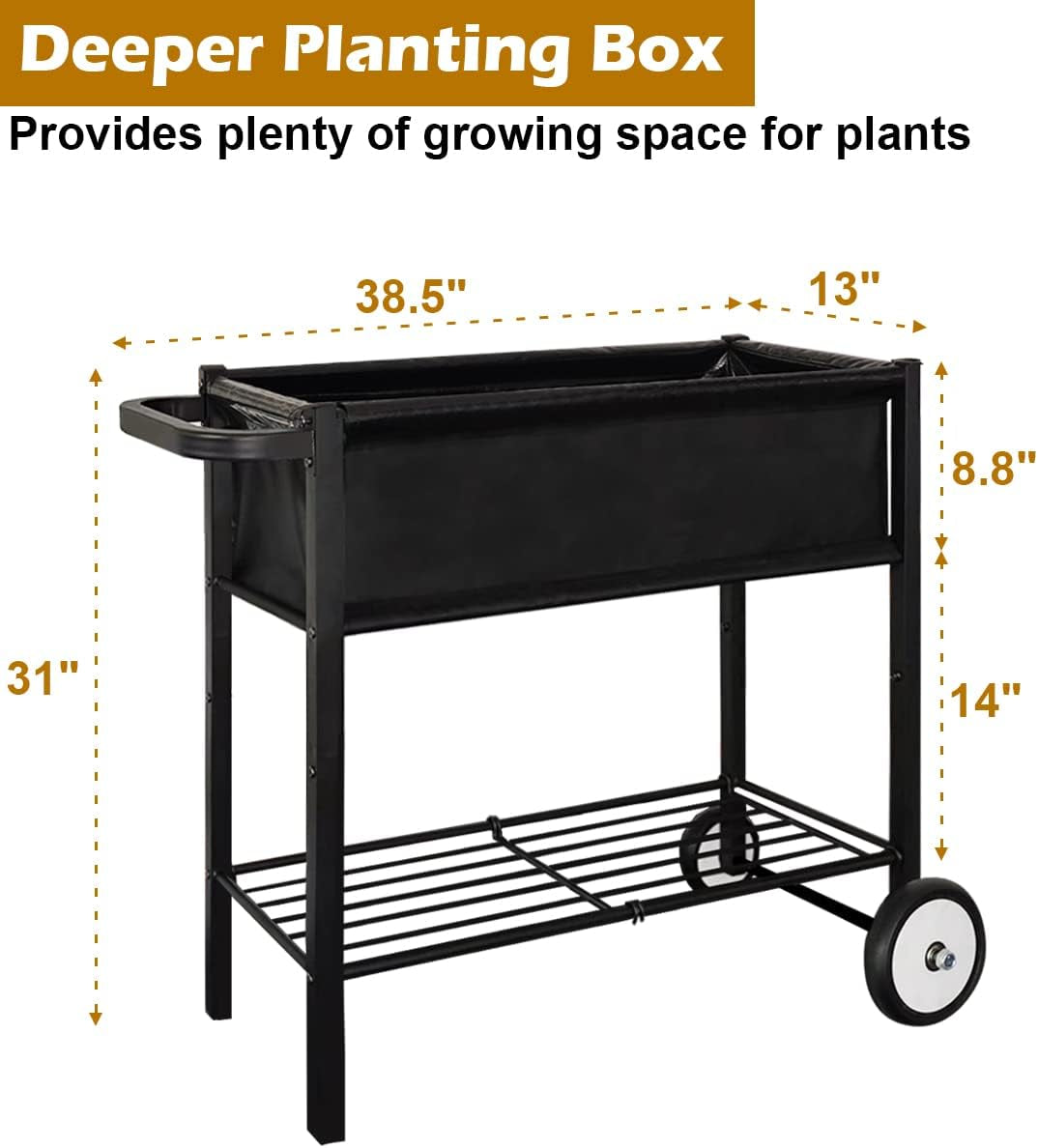 Raised Garden Bed with Wheels
