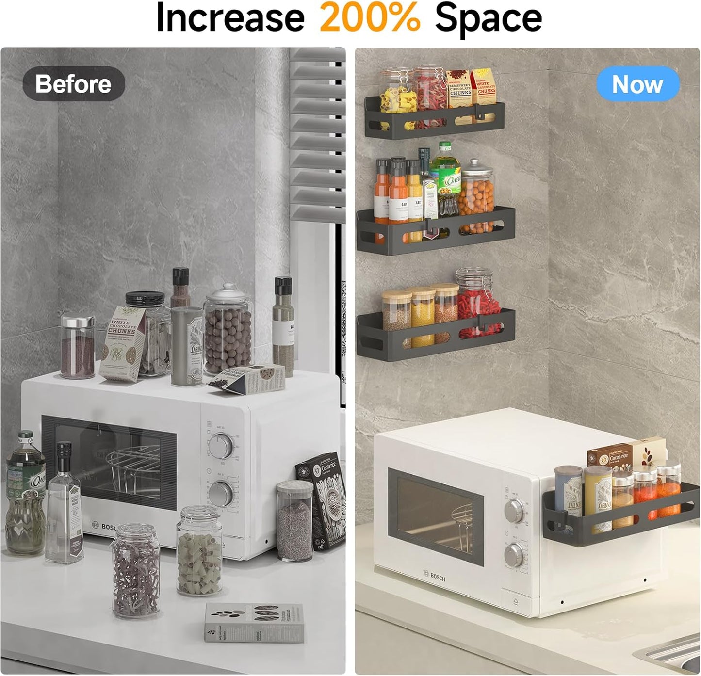 4 Pack Magnetic Spice Rack for Refrigerator