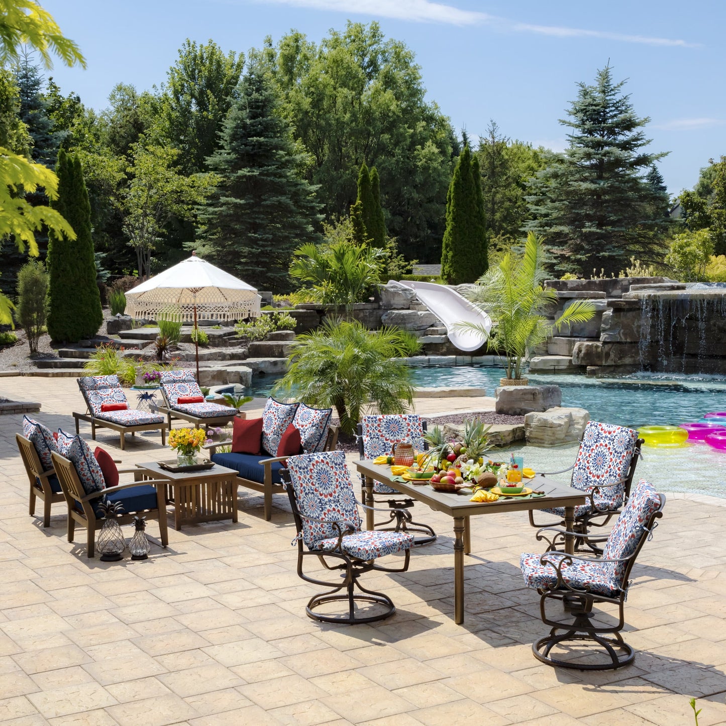 Water Repellent Outdoor Deep Seat Cushions Set 22 x 24
