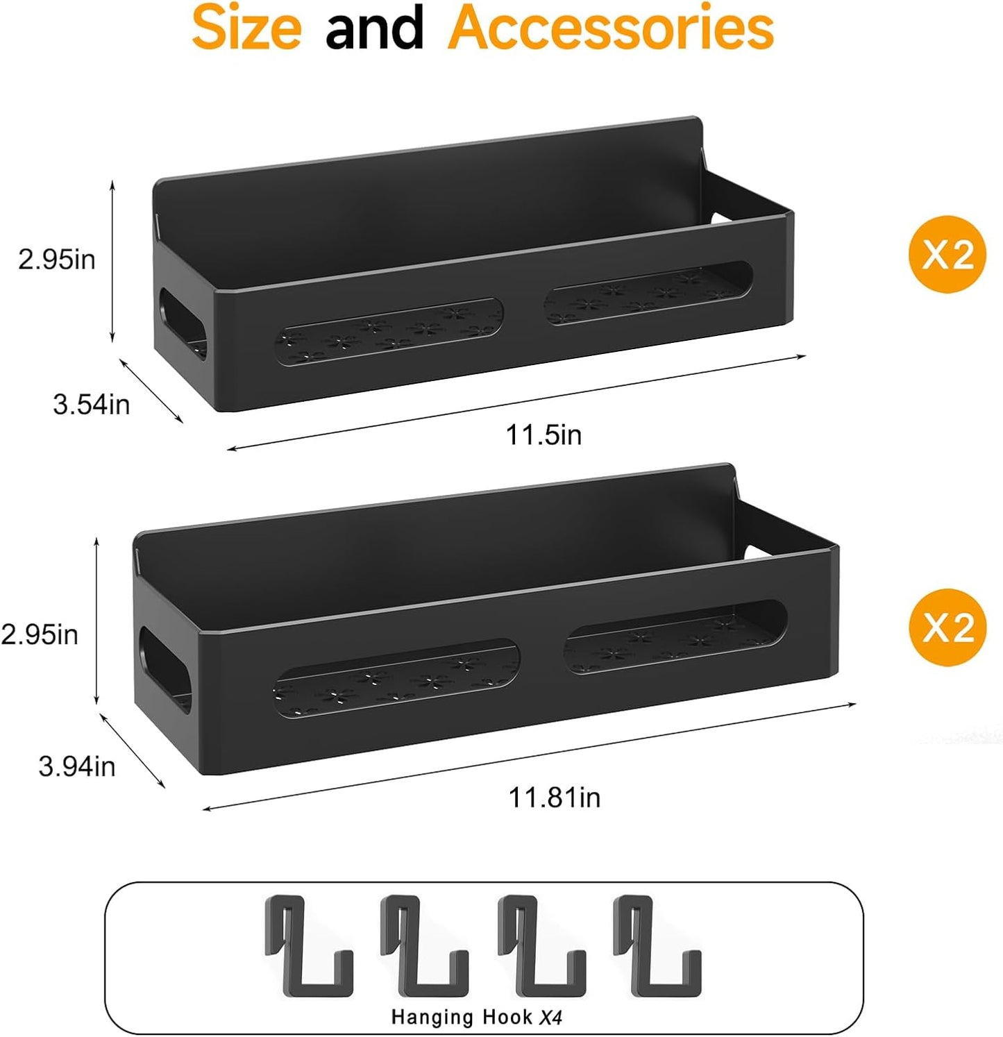 4 Pack Magnetic Spice Rack for Refrigerator