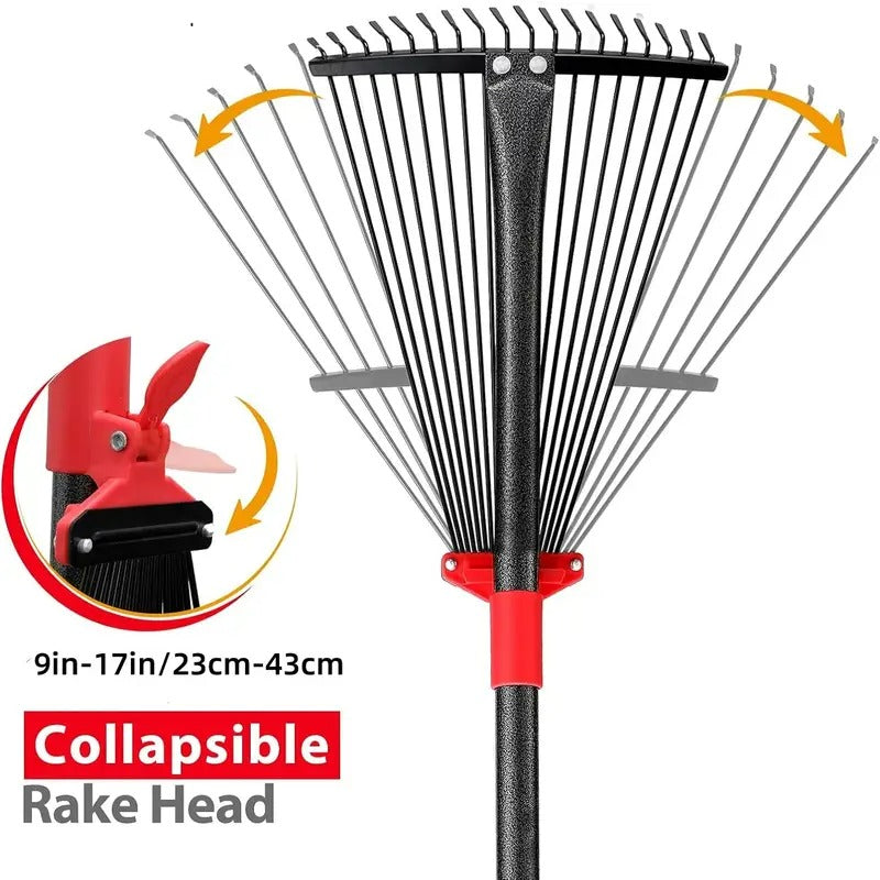 Adjustable Leaf Rake with Telescoping Handle