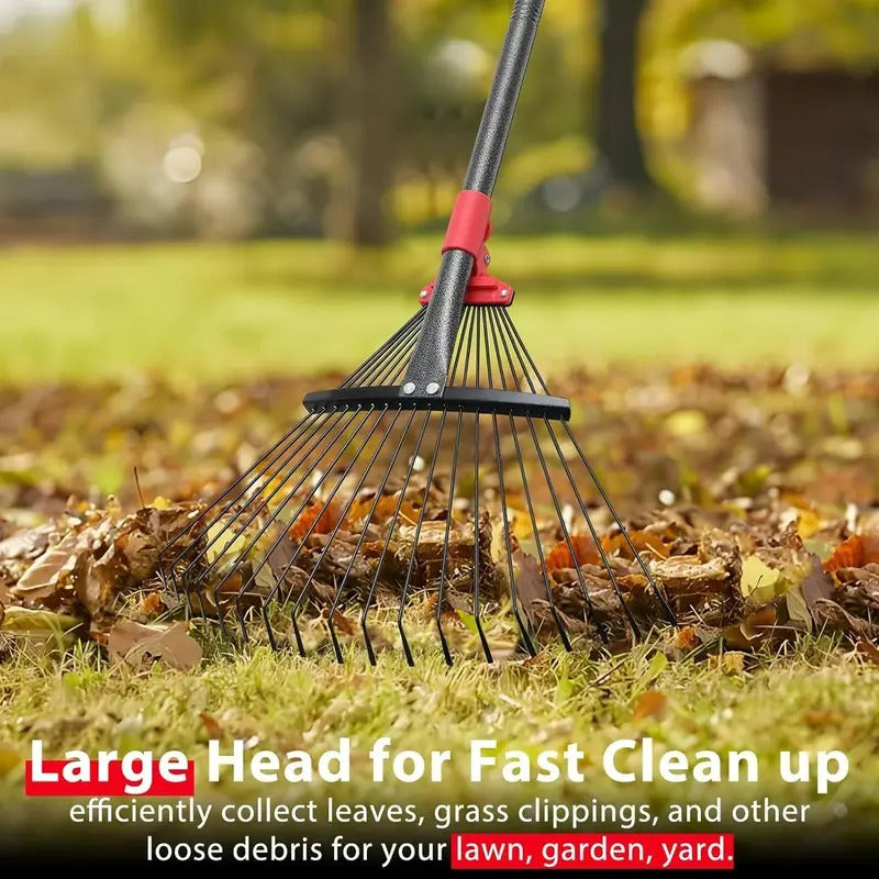 Adjustable Leaf Rake with Telescoping Handle