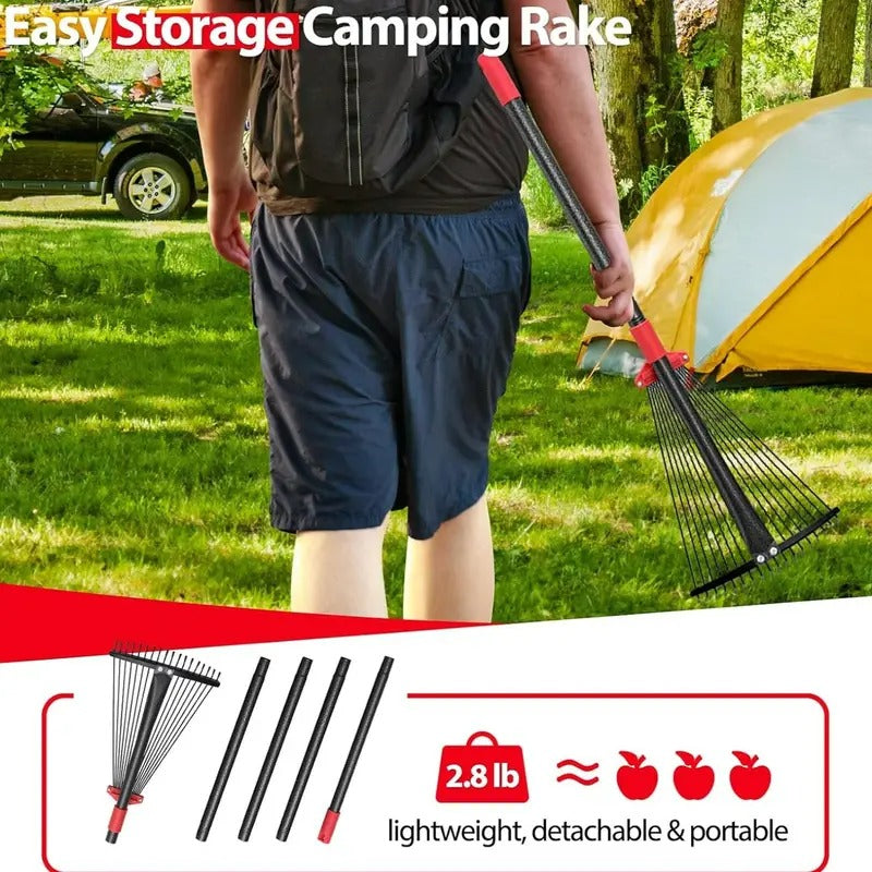 Adjustable Leaf Rake with Telescoping Handle