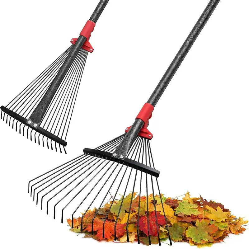 Adjustable Leaf Rake with Telescoping Handle