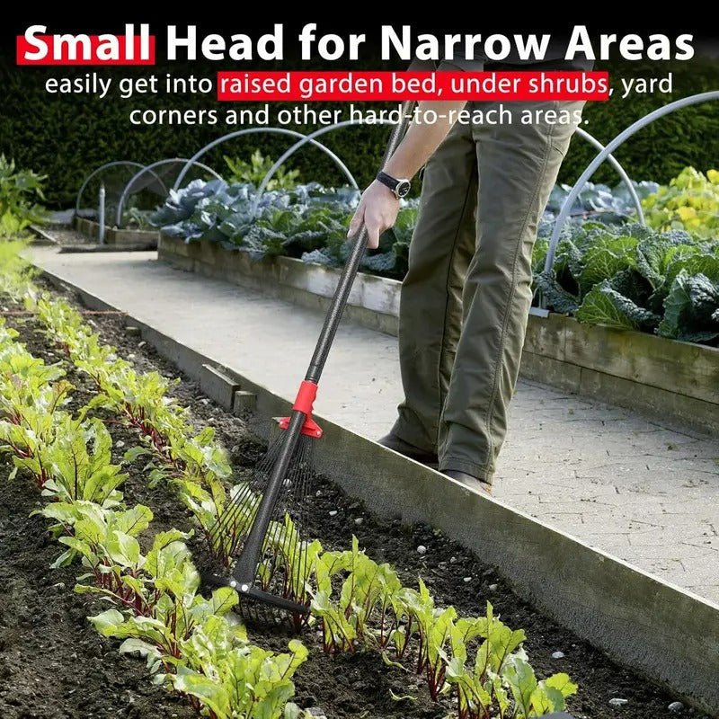 Adjustable Leaf Rake with Telescoping Handle