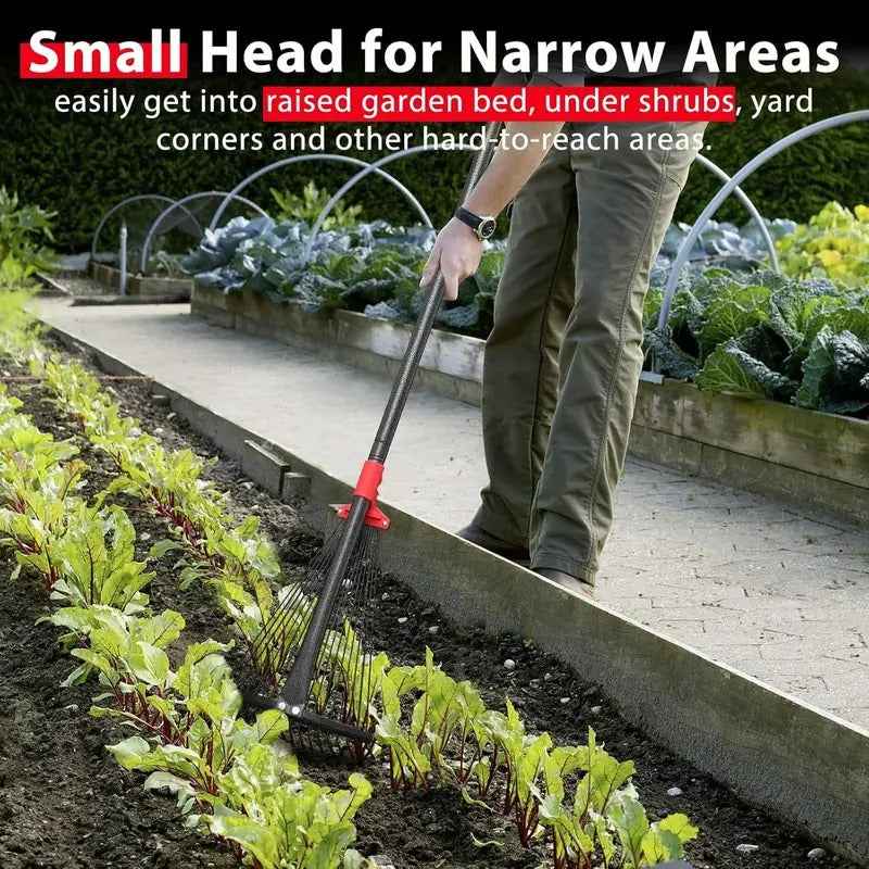 Adjustable Leaf Rake with Telescoping Handle