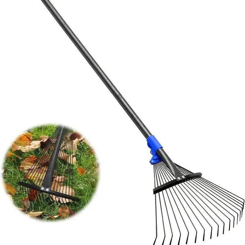 Adjustable Leaf Rake with Telescoping Handle