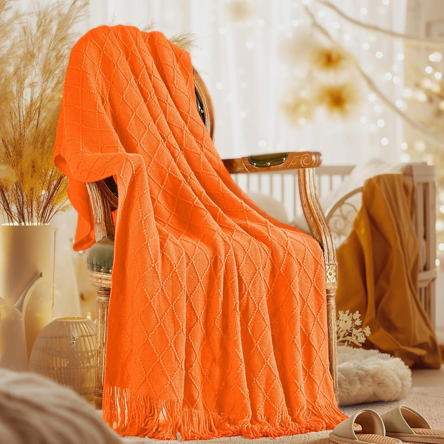 Cable Knit Throw Blanket