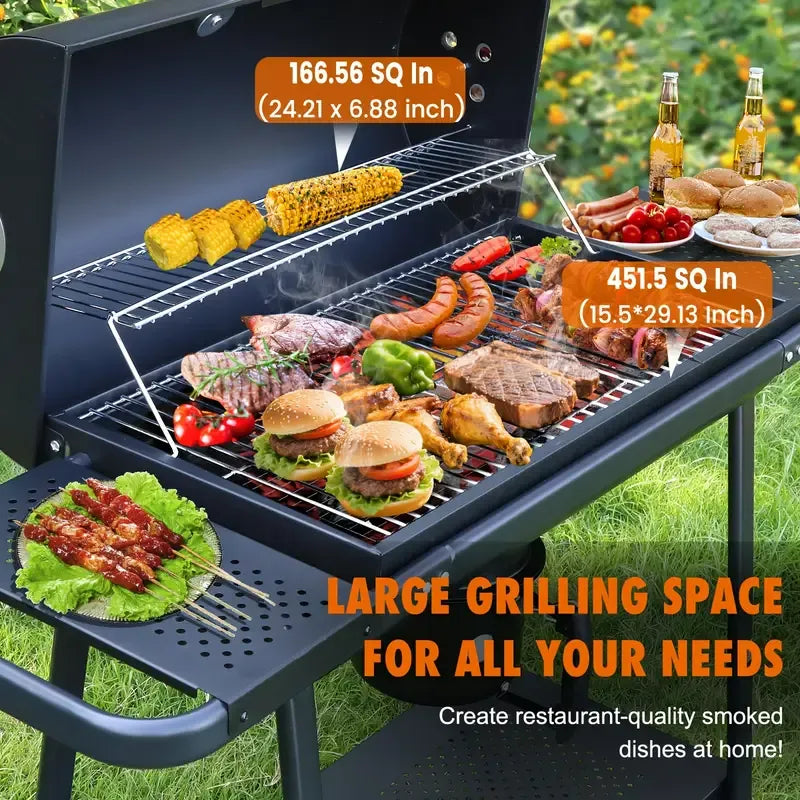 Charcoal BBQ Grill with Smoker