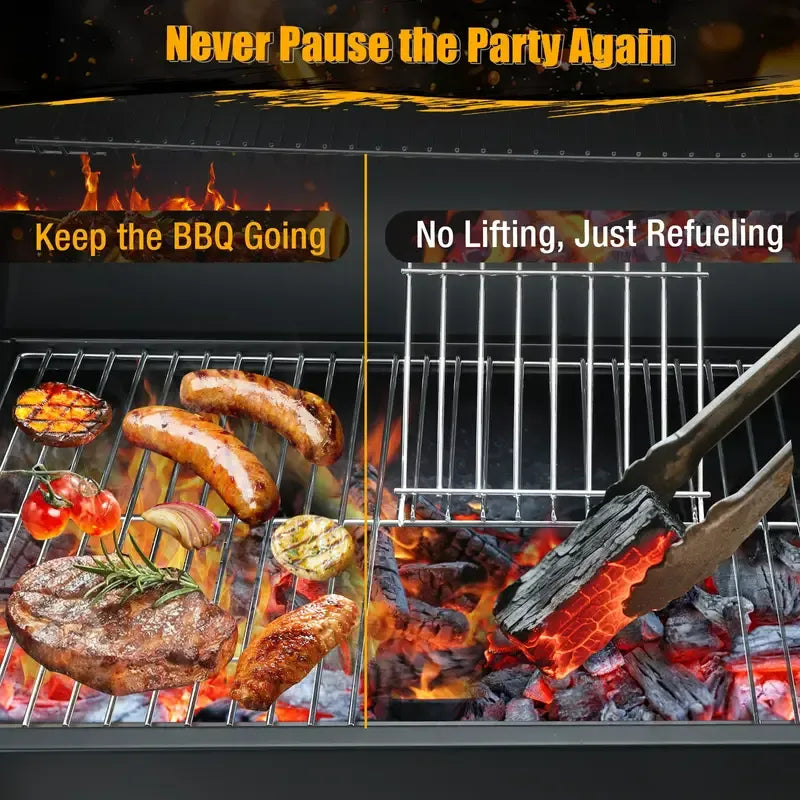 Charcoal BBQ Grill with Smoker