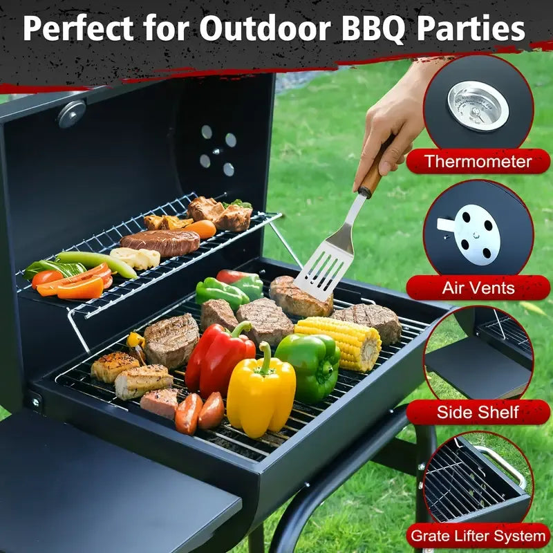Charcoal BBQ Grill with Smoker