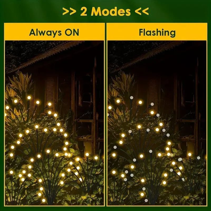 4-Packs Solar Powered Firefly Garden Lights