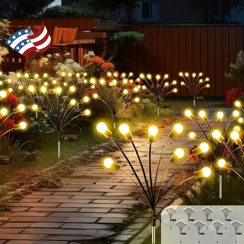 4-Packs Solar Powered Firefly Garden Lights