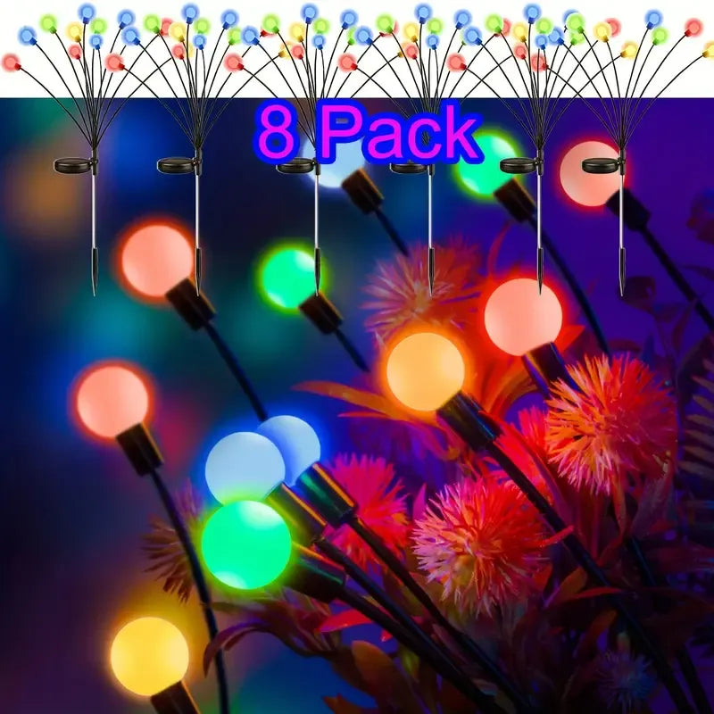 4-Packs Solar Powered Firefly Garden Lights