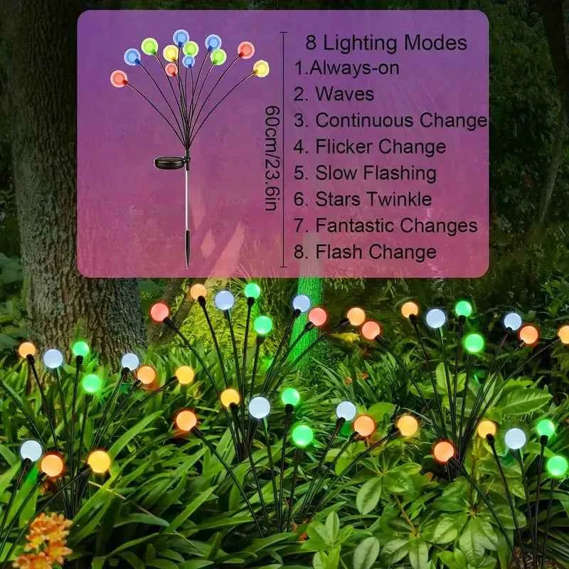 4-Packs Solar Powered Firefly Garden Lights