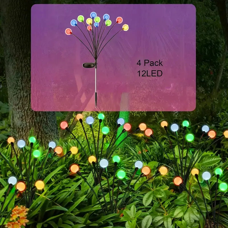4-Packs Solar Powered Firefly Garden Lights