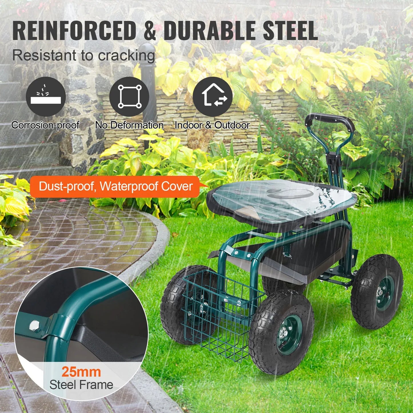 Garden Seat With Wheels
