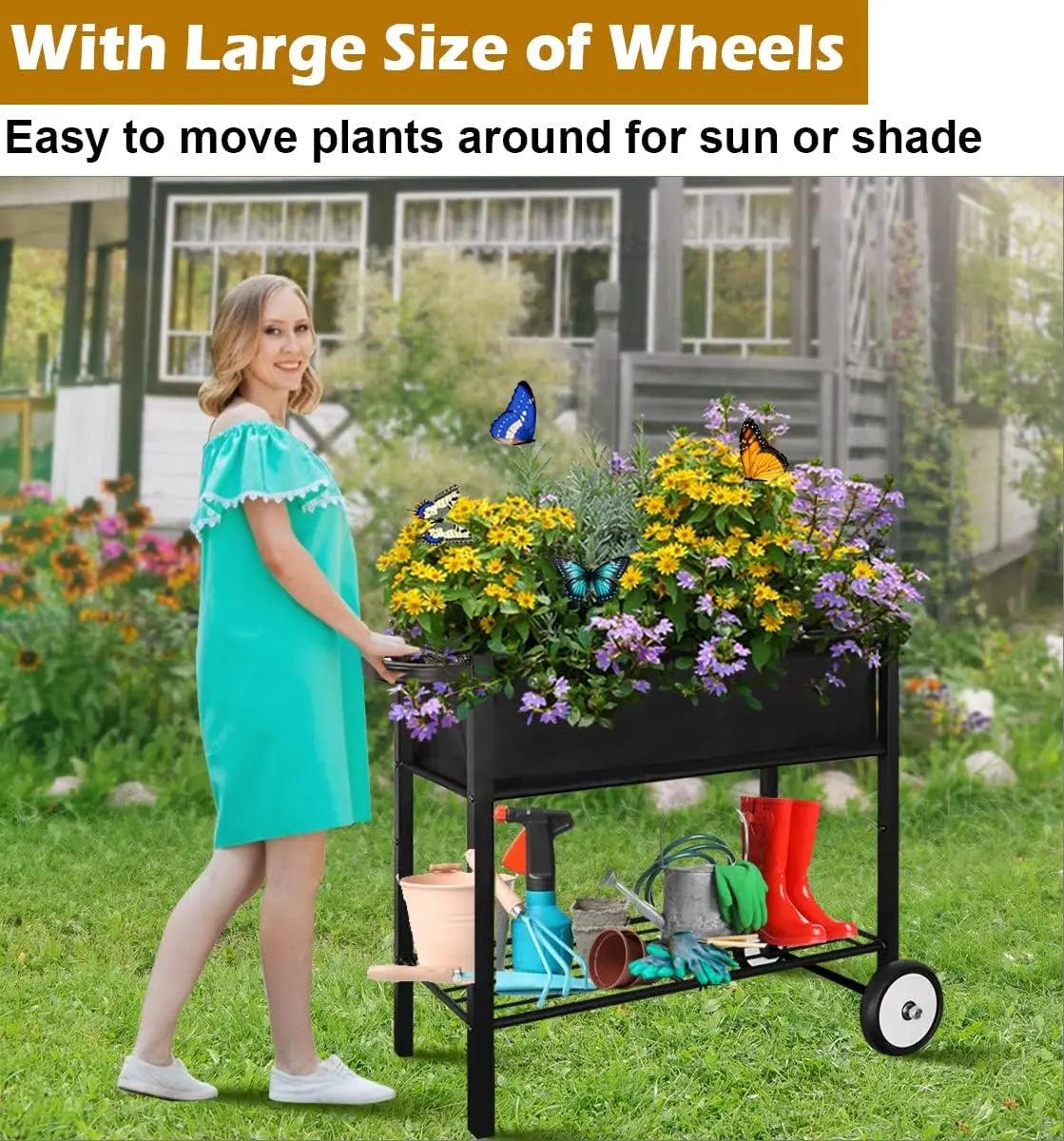 Raised Garden Bed with Wheels