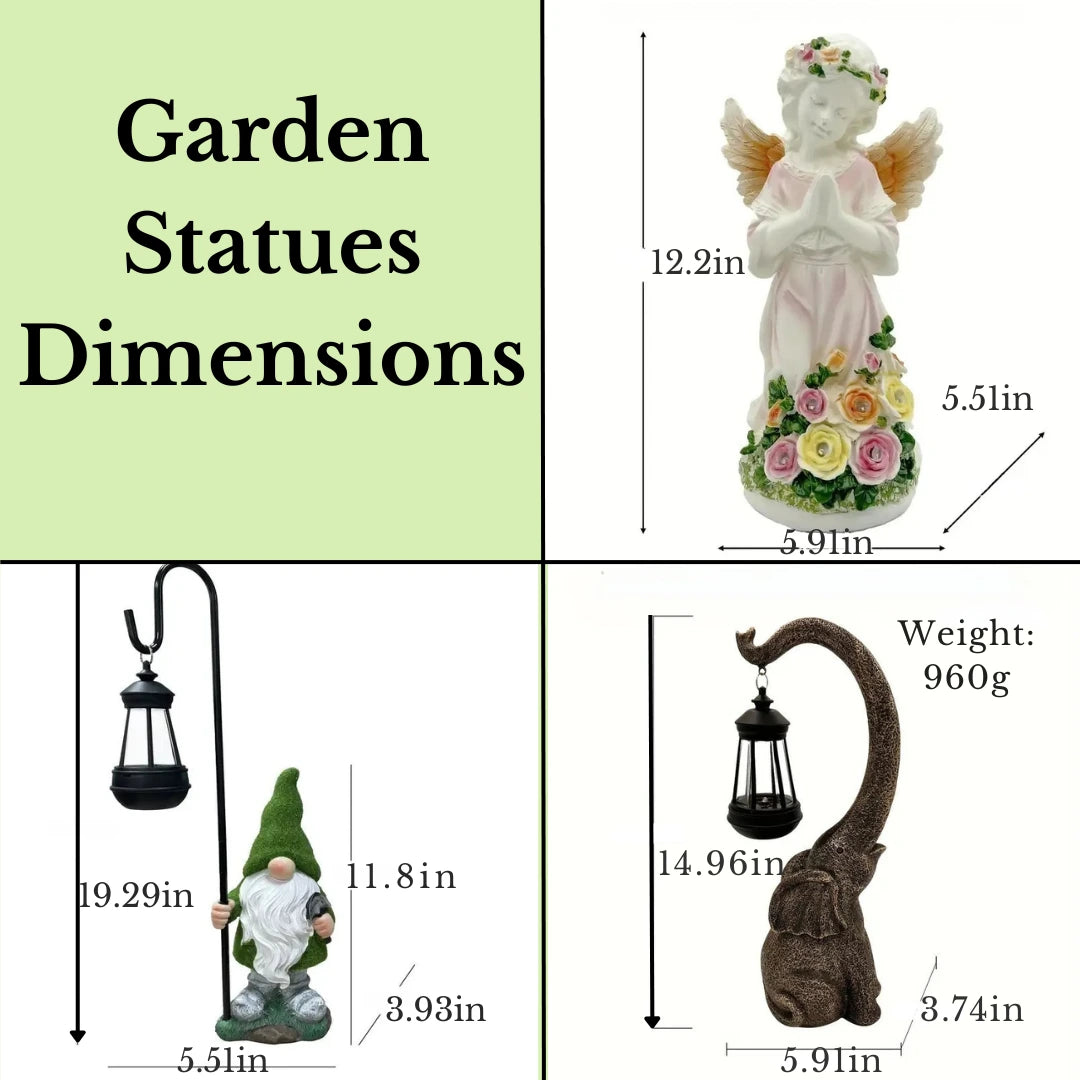 Garden Statues with Solar Lights