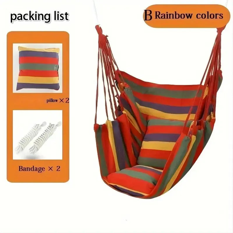 Hammock with Pillow, Blue and Red