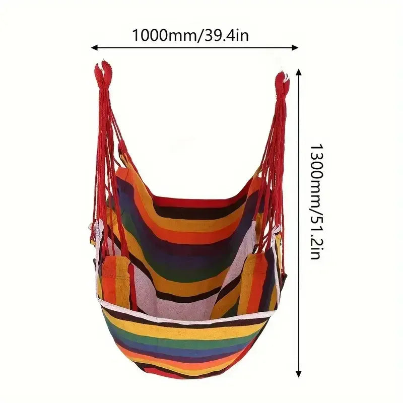 Hammock with Pillow, Blue and Red