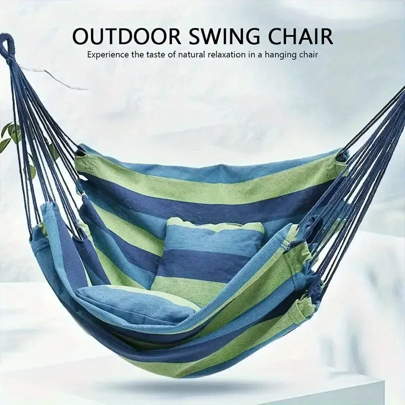 Hammock with Pillow, Blue and Red