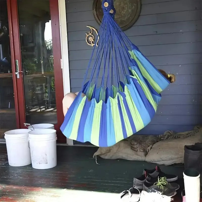 Hammock with Pillow, Blue and Red