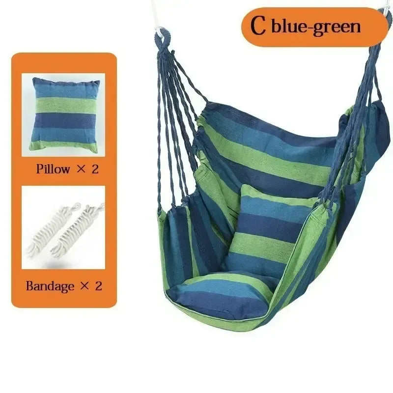 Hammock with Pillow, Blue and Red