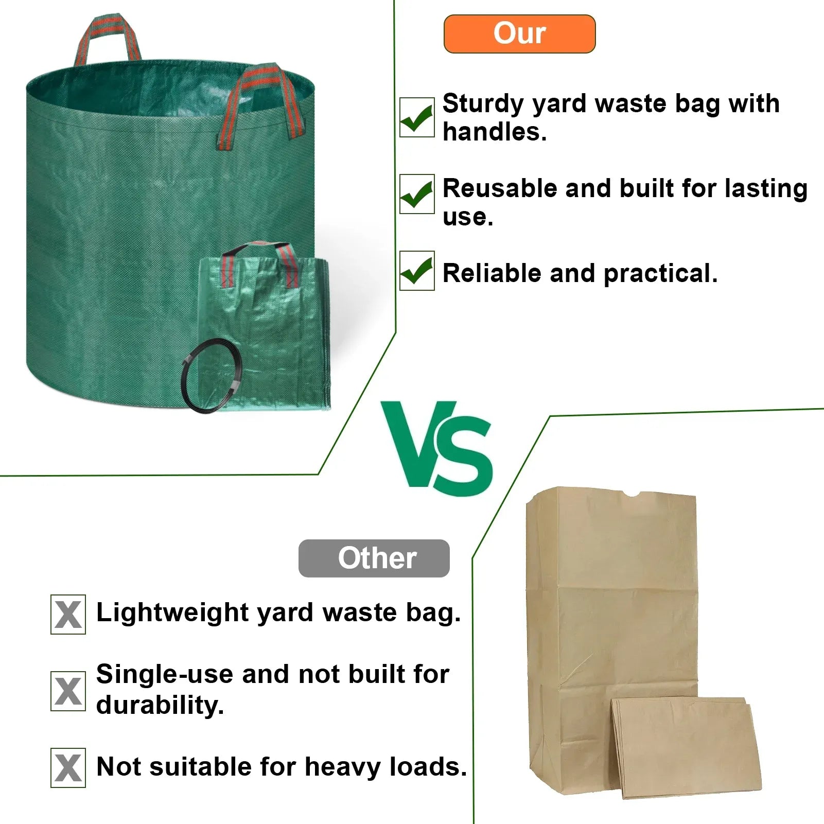 3 Packs 72 Gallon Leaf Bags