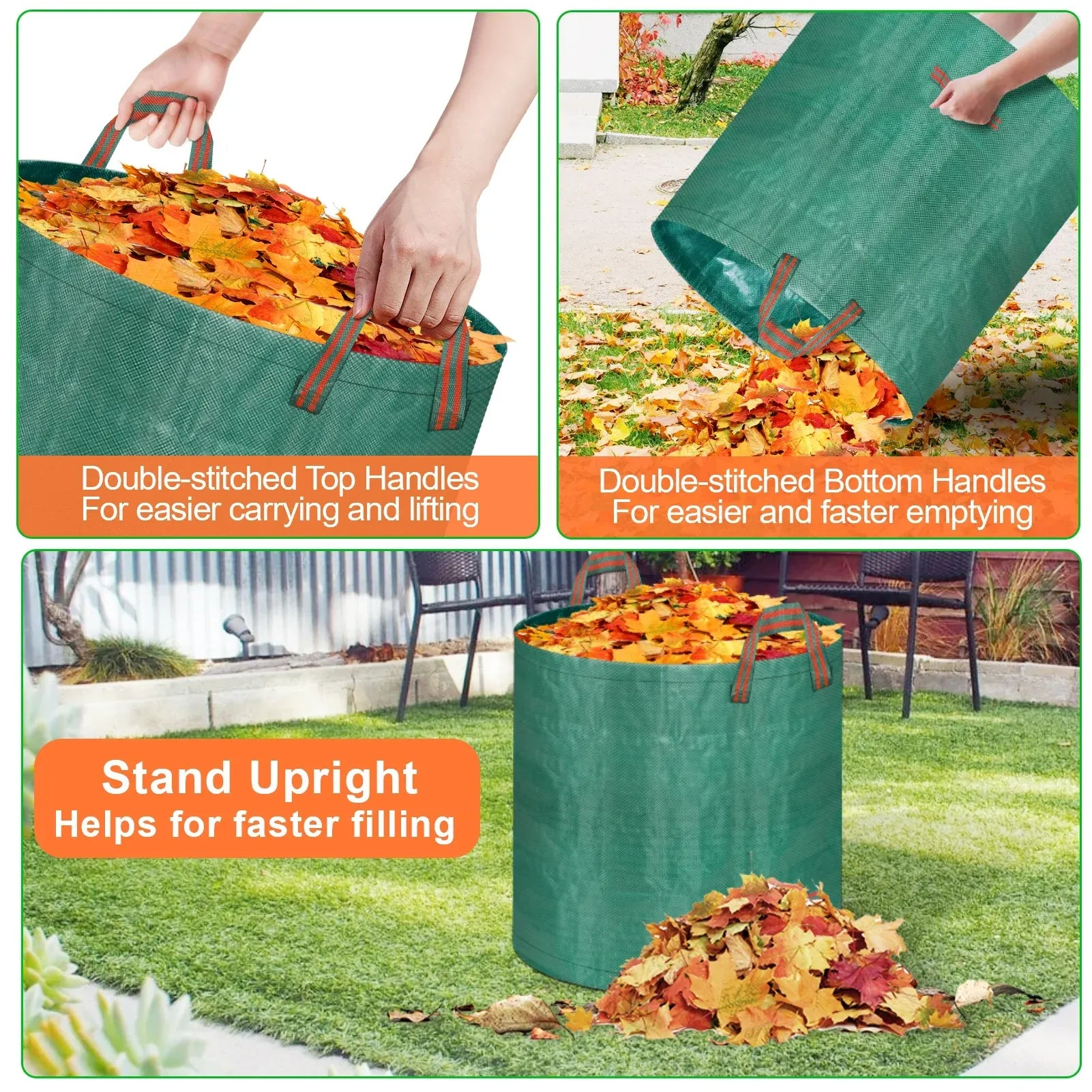 3 Packs 72 Gallon Leaf Bags